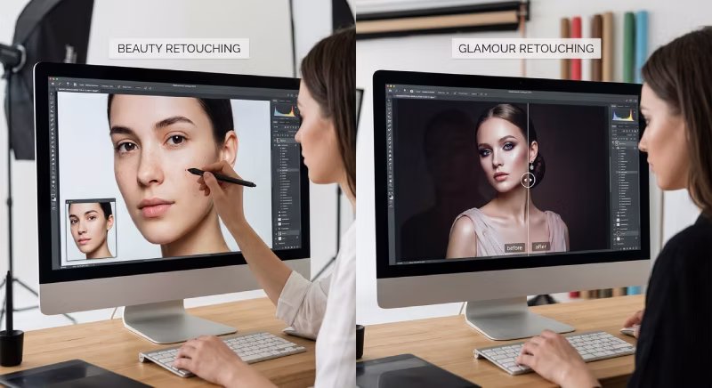 Beauty Retouching vs Glamour Retouching